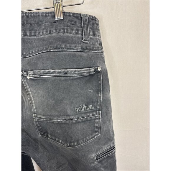 Kuhl Rydr Jeans Men’s 34x32 Vintage Patina Dye Gray Workwear Distressed - Picture 10 of 14